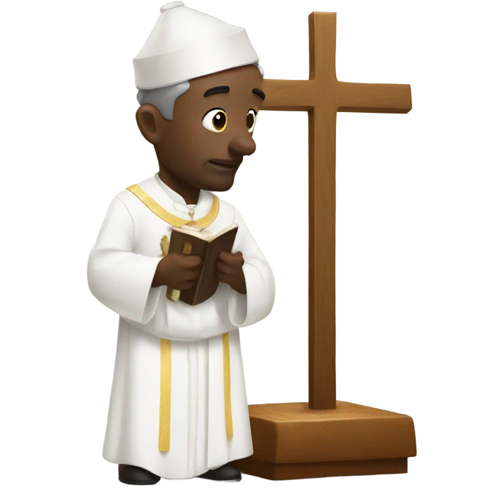 A bullock on an alter being with a priest  emoji