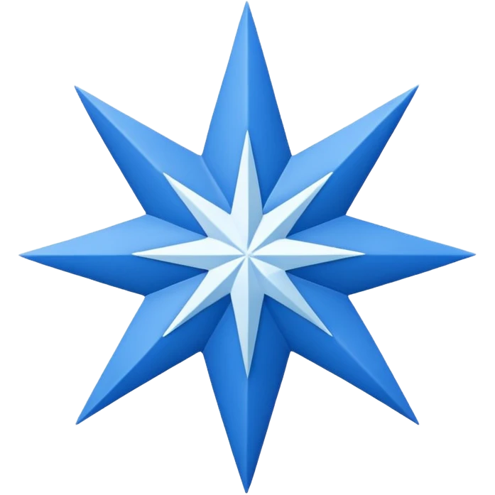 It is a blue mark in the shape of an eight-pointed star with a checkmark in the middle.  emoji