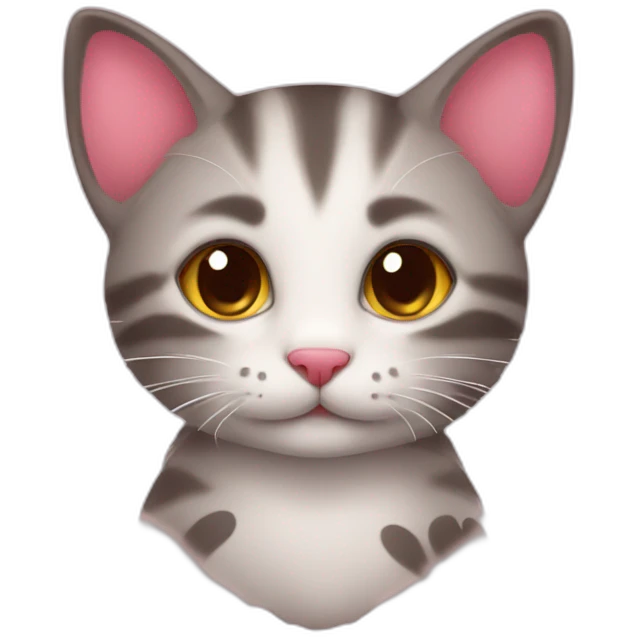 Cute kitten with lots of hearts around it emoji