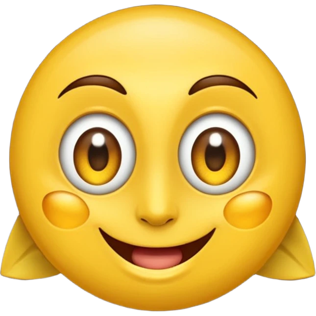 Crea la cara epica amarilla, sonriendo con los ojos arriba emoji