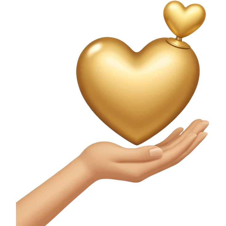 Золотое серде в руке emoji
