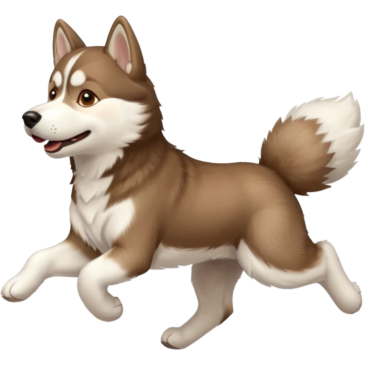 a husky dog running towards the left emoji