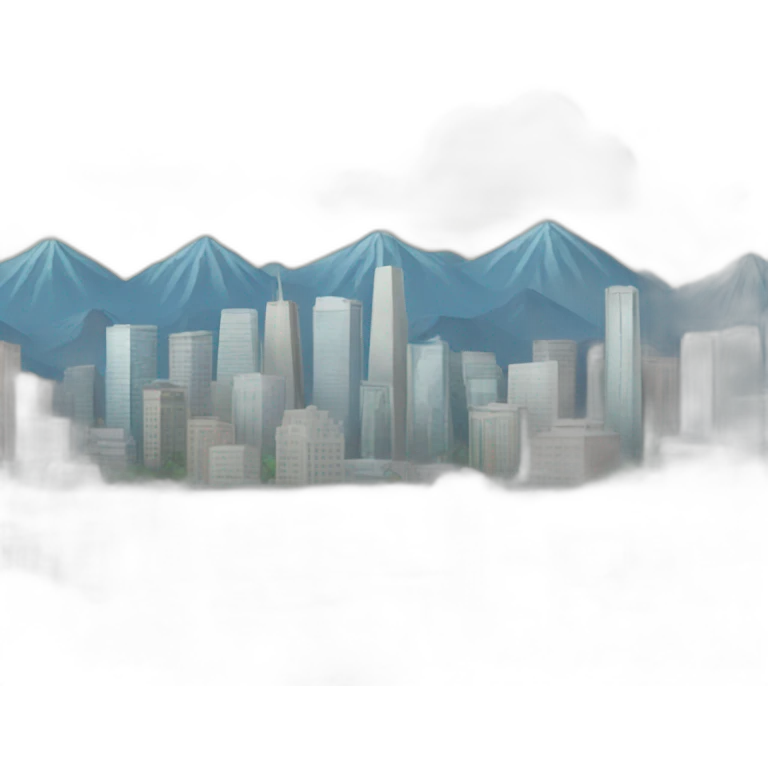 City skyline with mountains emoji