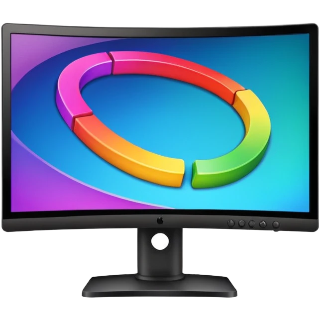 Create a curved monitor with multiplayer game on the screen emoji