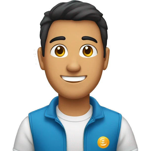 Un señor latino joven y con sonrisa emoji