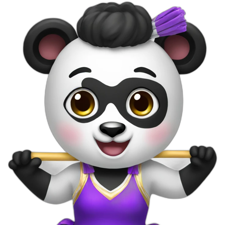 Panda play majorettes emoji