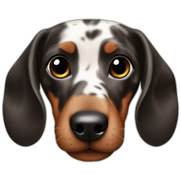 Dachshund black and brown marble emoji