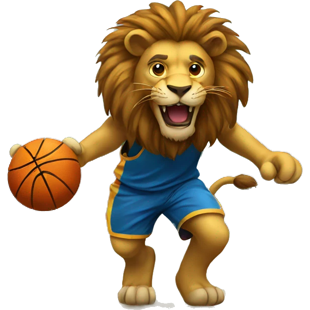Lion playing basketball  emoji
