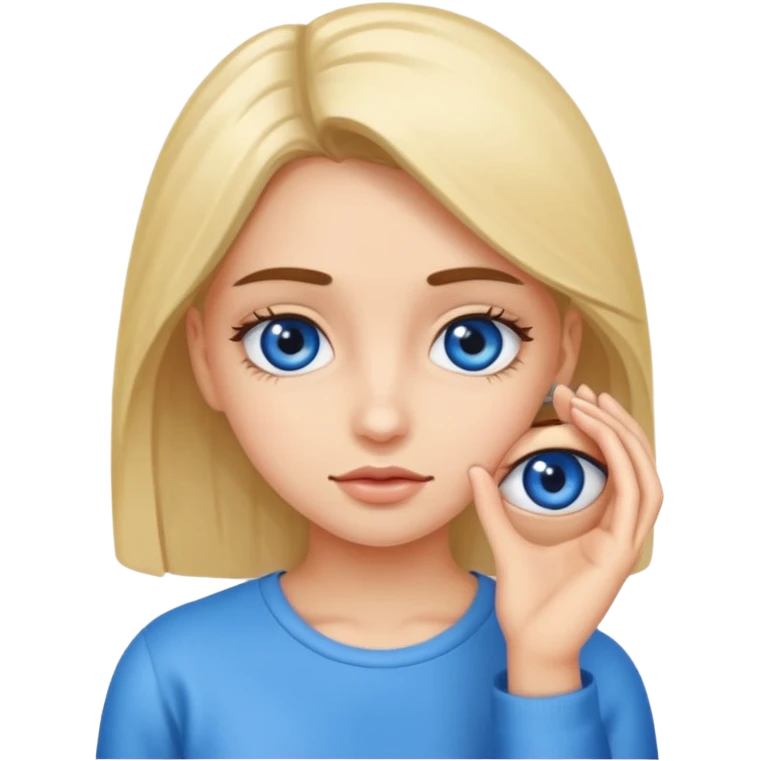 niñoadolescente de ojos azules besandose con una chica emoji