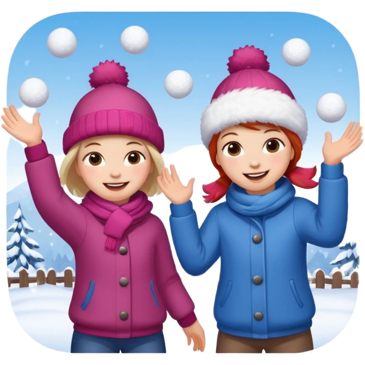 snowball fight pair emoji