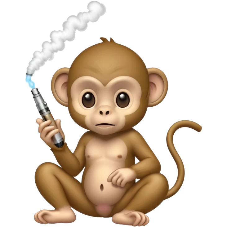 A baby monkey vaping emoji