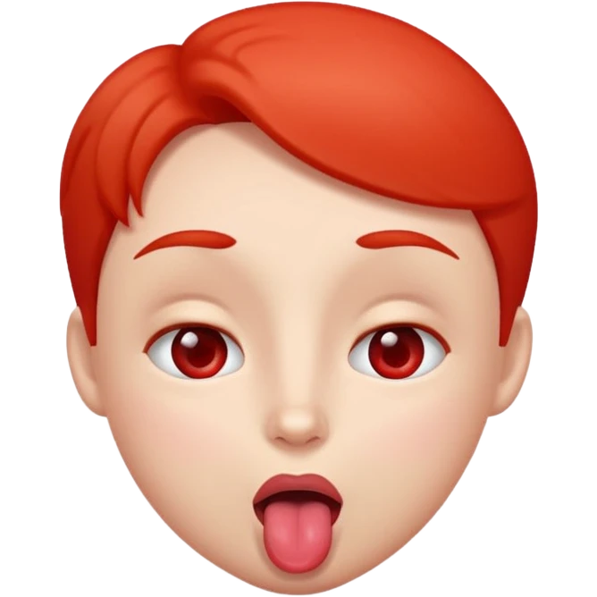 Sexy face with one tongue out, red cheeks, eyes rolled back into head in pleasure emoji