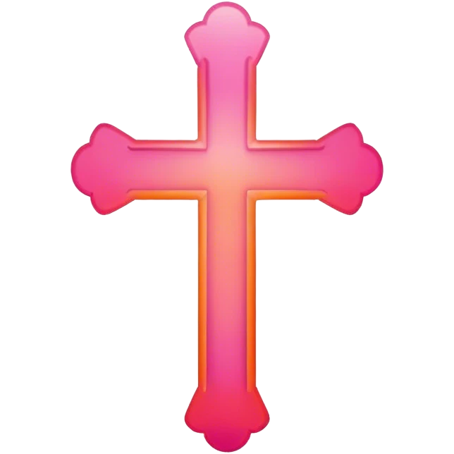 Orange and pink gradient Cross emoji