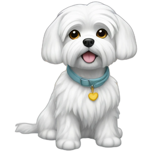 Maltese dog in winter coat snow emoji