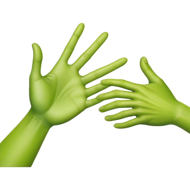 handshake, green alien hand and human hand  emoji