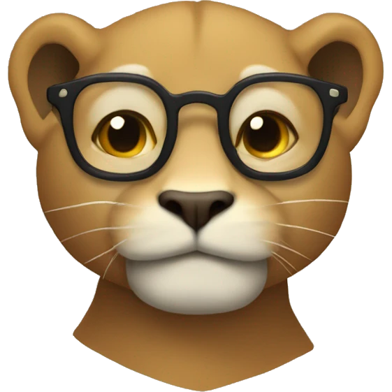 singa dengan kacamata emoji