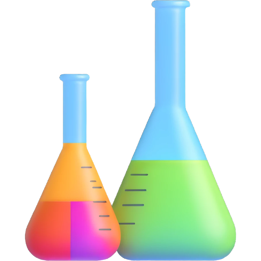 laboratory flask with colorful chemicals emoji