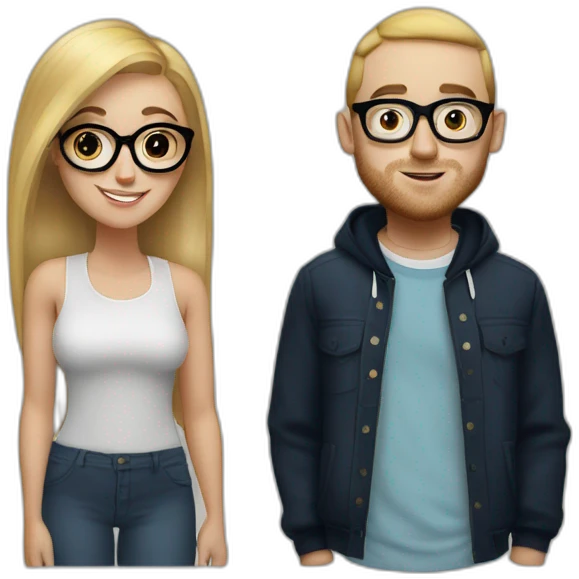 Mac Miller With a blond girl with glasses emoji