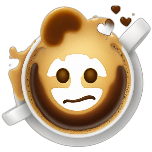 coffee love with blob heart emoji