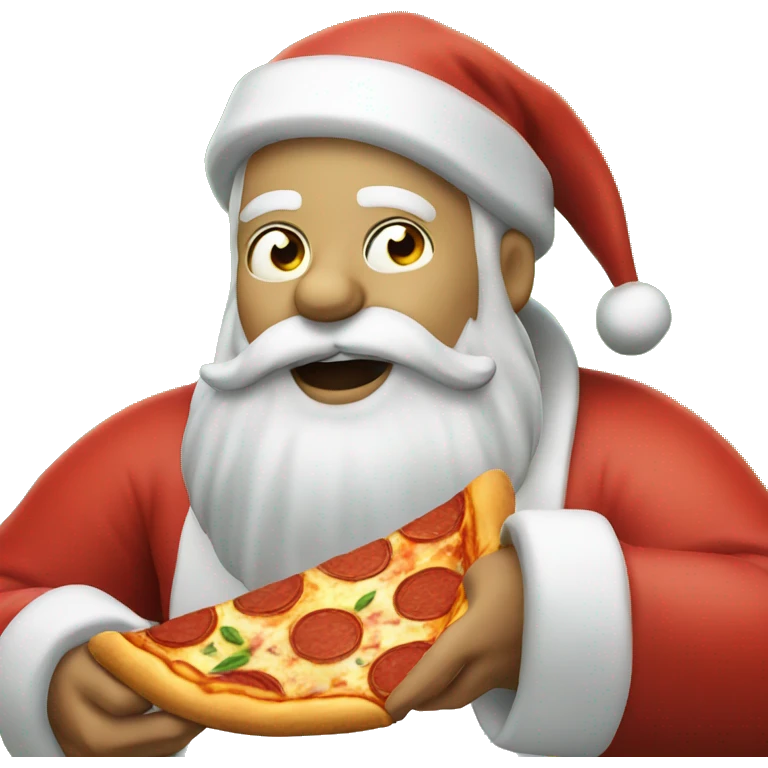 Santa eating pizza emoji