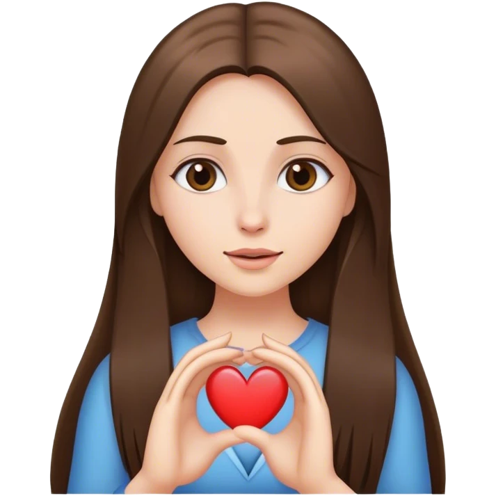 Big breatz victoria’s secret model with long brunette straight hair sending heart emoji