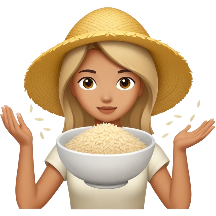 a girl throwing rice emoji
