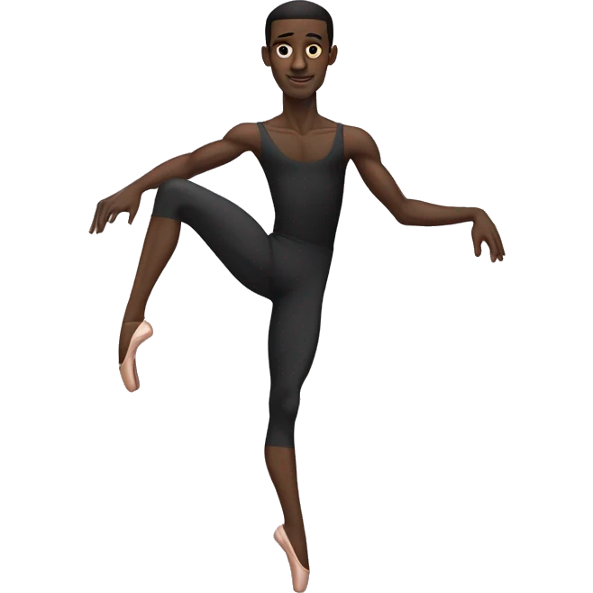 Skinny tall black man with a ballerina outfit doing a split emoji