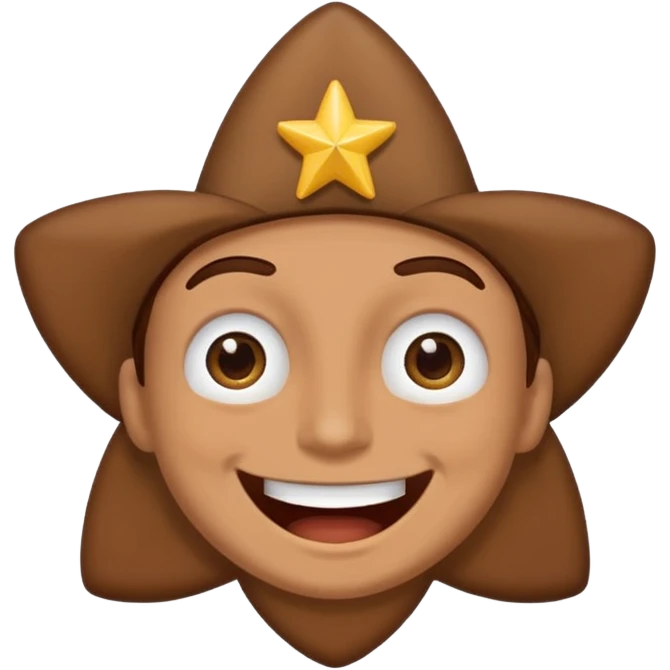 Color de piel moreno los ojos ke sean de estrella riéndose y pelo café hombre  emoji