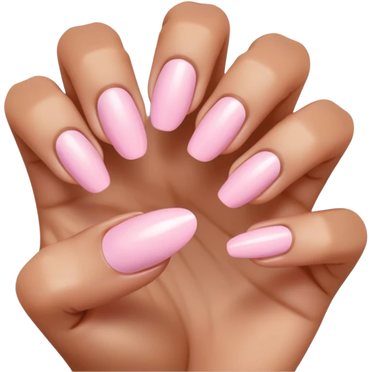 light pink duck shaped nails on tan skin emoji
