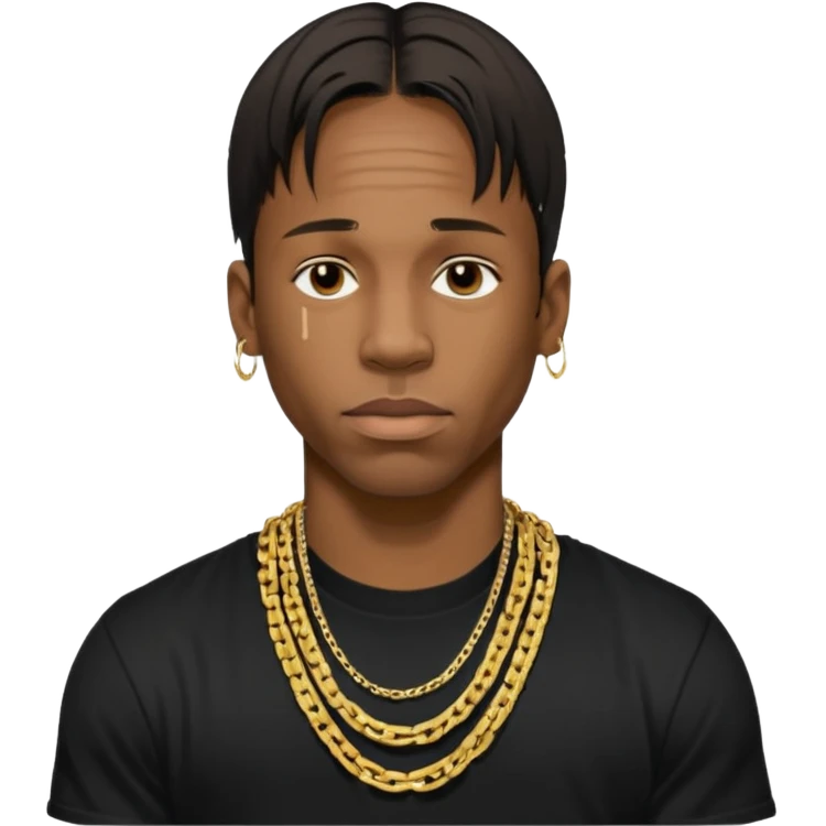 Travis Scott with gold chain necklace  emoji