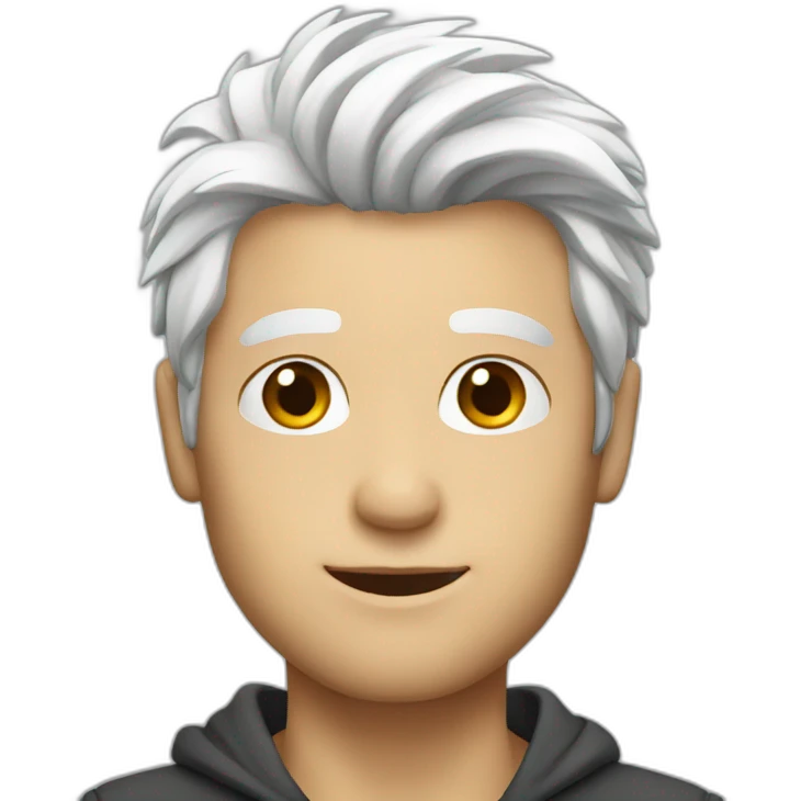attractive, male, white hair emoji