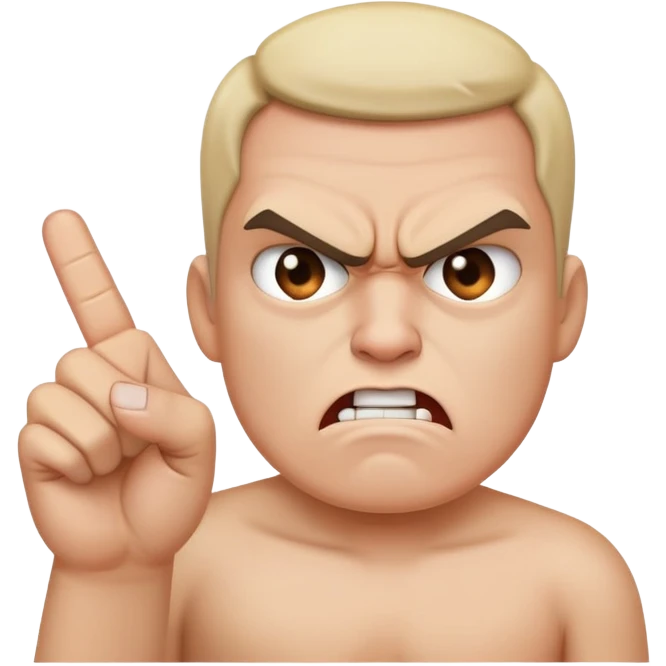Angry face showing middle finger emoji