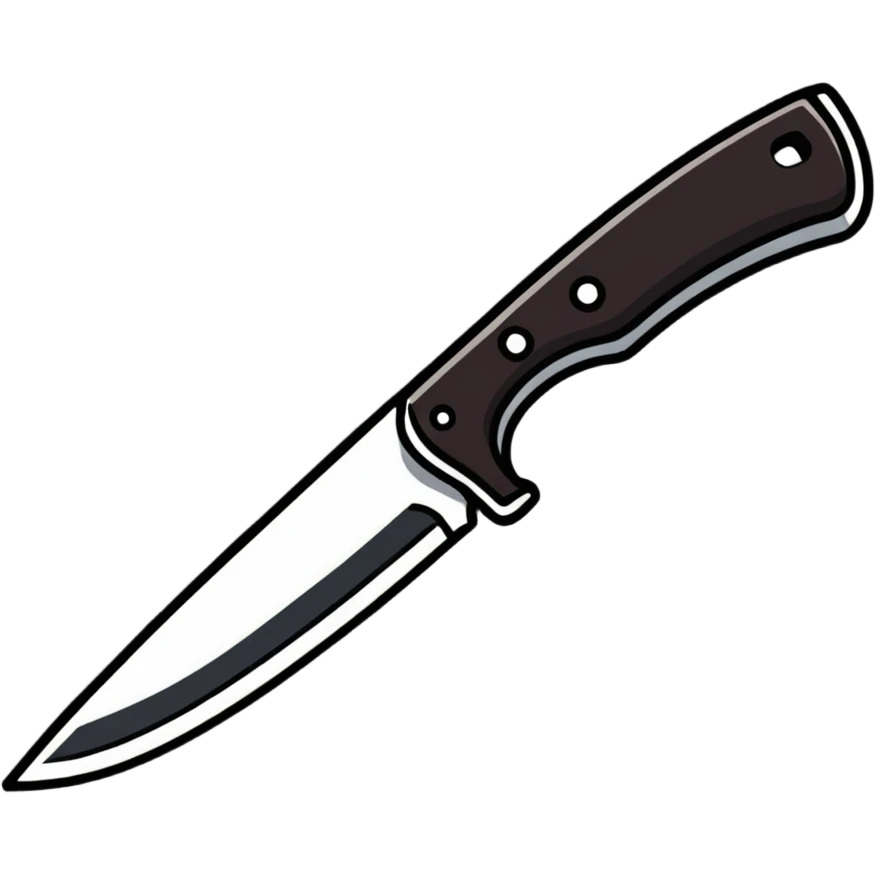 TikTok knife, reversed, with bold outlines emoji