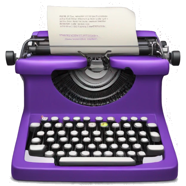 a purple typewriter. the paper coming out of the typewriter has "TypeSpec" written on it. emoji