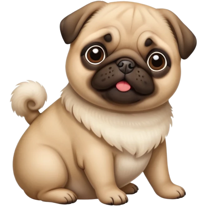 cute pug showing belly emoji