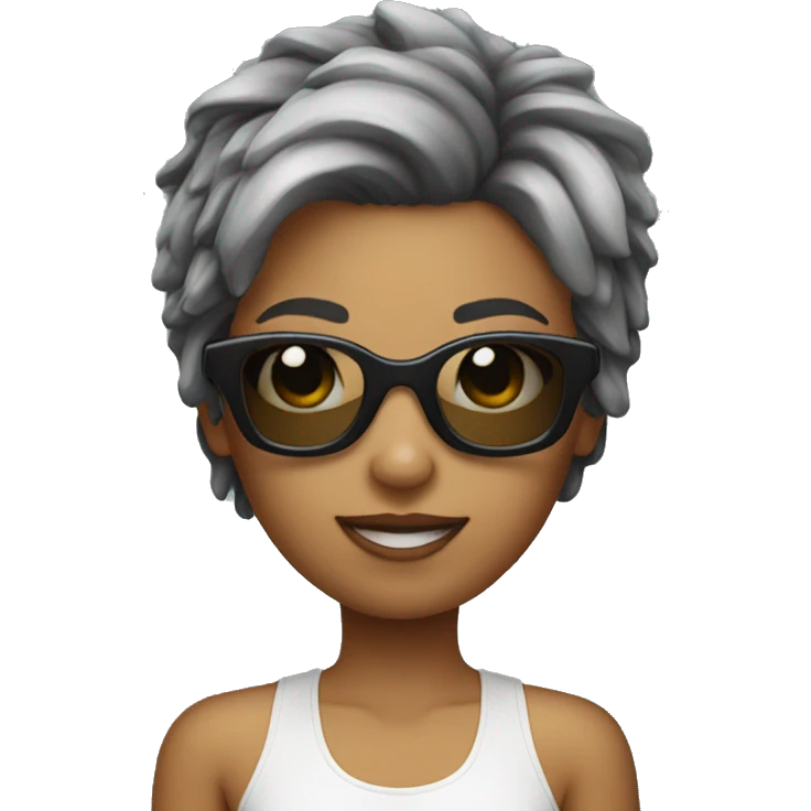 sunglass girl with shor hair emoji