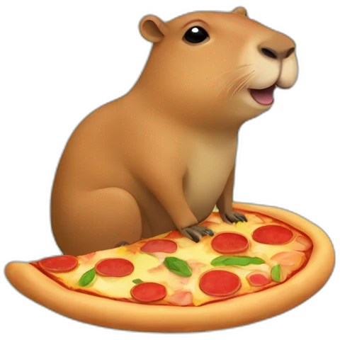 Pizza sur un capybara emoji