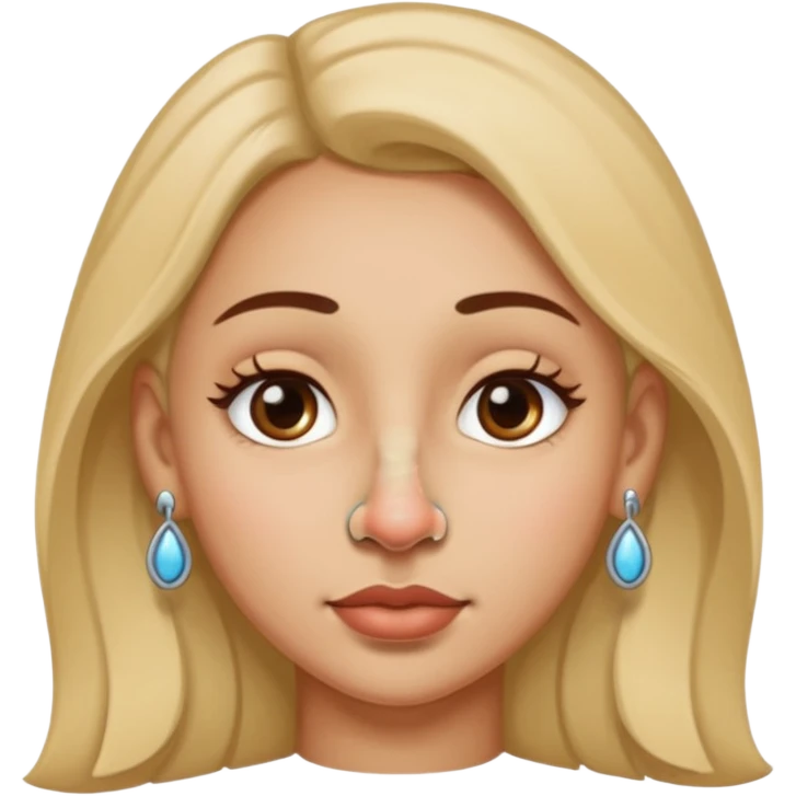 Woman with nose pin on nose emoji