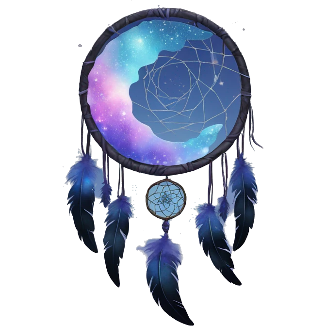 Sparkly moon-and-stars-galaxy-dreamcatcher emoji