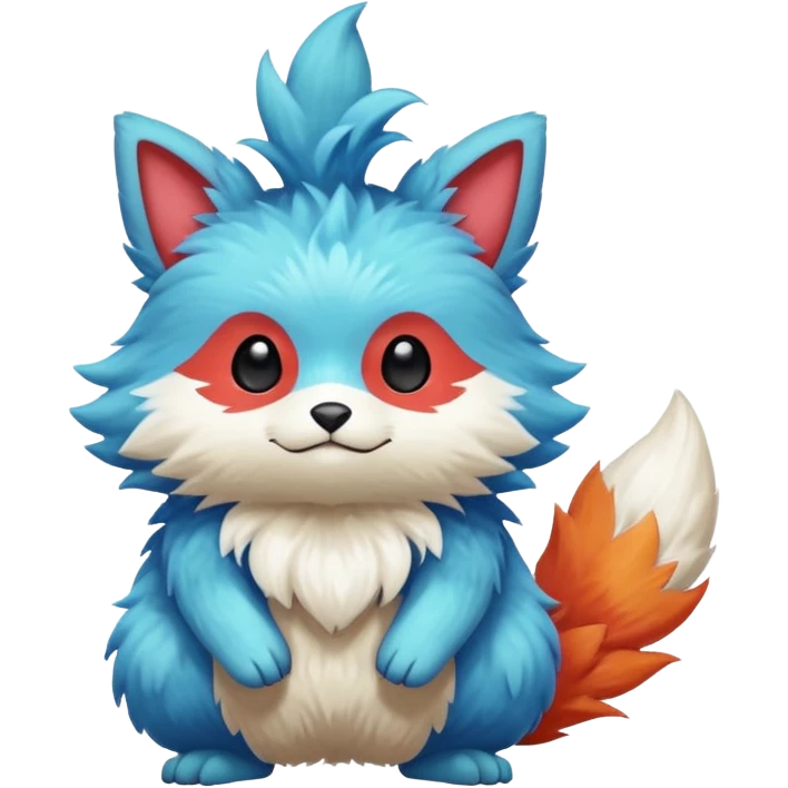 Colorful cute furry anthropomorphic painted Fakémon-Pokémon-creature emoji