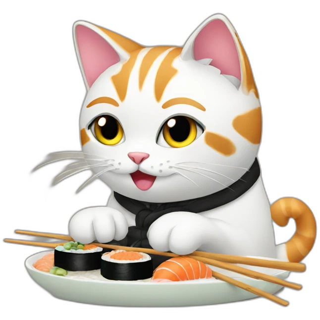 a cat making sushi emoji