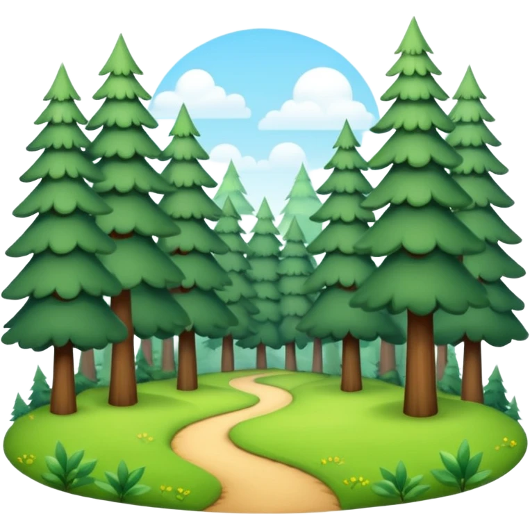 clearing" an open space in a forest, light, spacious, minimal. emoji