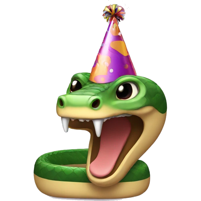 Snakes with birthday hat emoji