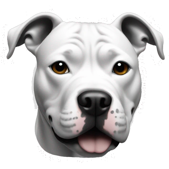 Pitbull, black and white emoji