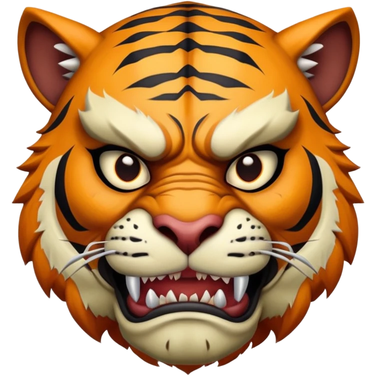 Tiger orc warrior with fangs and stripes emoji