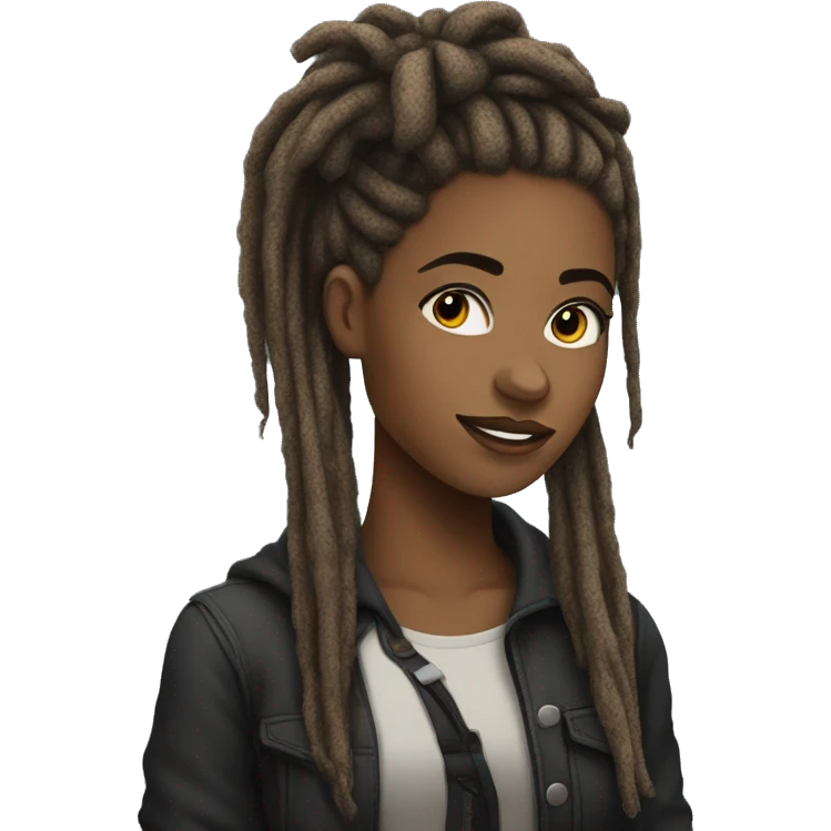 Jeune Femme Dreadlocks noir et détachées  emoji