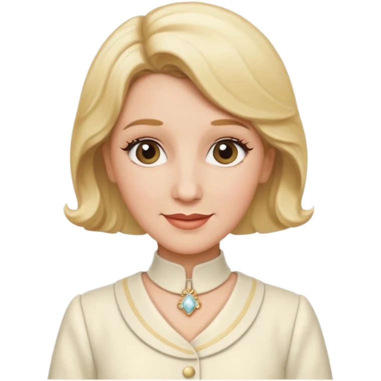 Patty Andrews from The Andrews Sisters with blonde hair, ivory outfit emoji