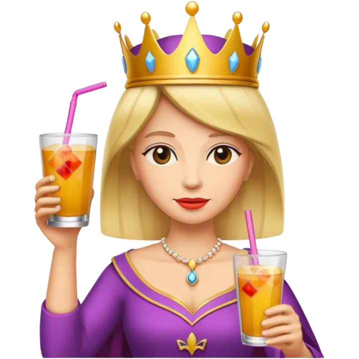 queen with drink emoji