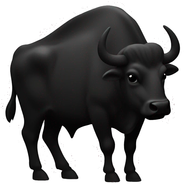 La silhouette du symbole du taureau espagnol en noir  emoji