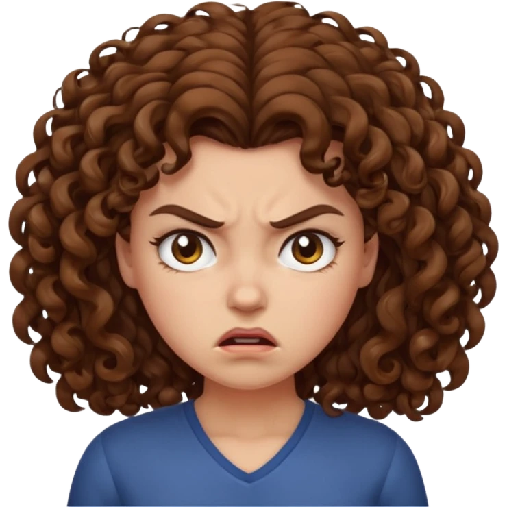 angry curly haired woman  emoji